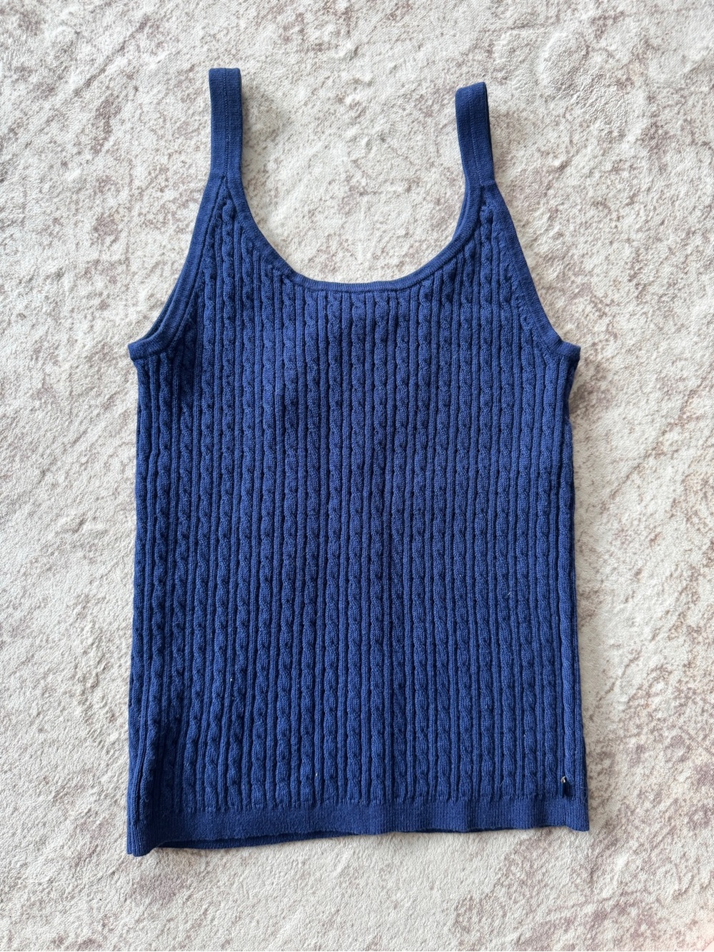 Ralph Lauren Navy Cable-Knit Button-Front Tank - Picture 4 of 4